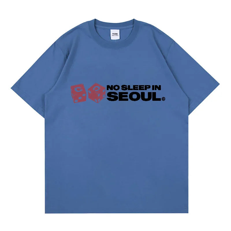 Y2K No Sleep In Seoul Graphic T Shirt