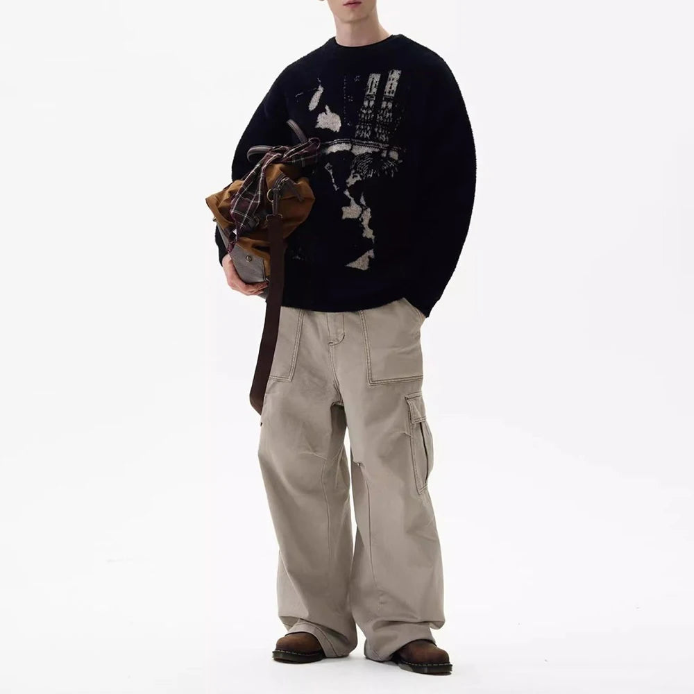 Y2K Noir Graphic Knitted Jumper