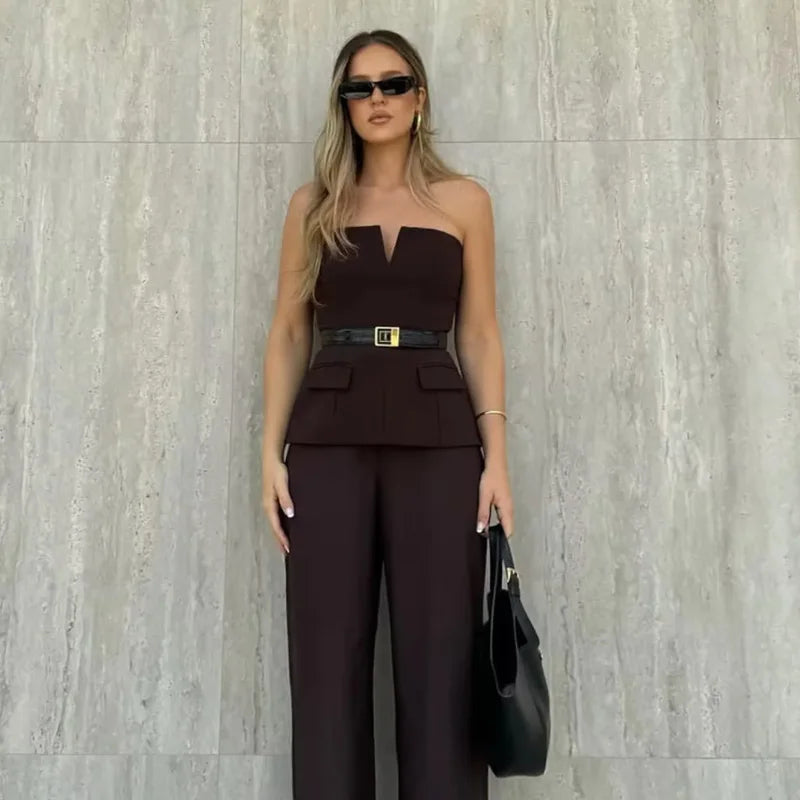 Y2K Old Money Bandeau Crop Tube Top