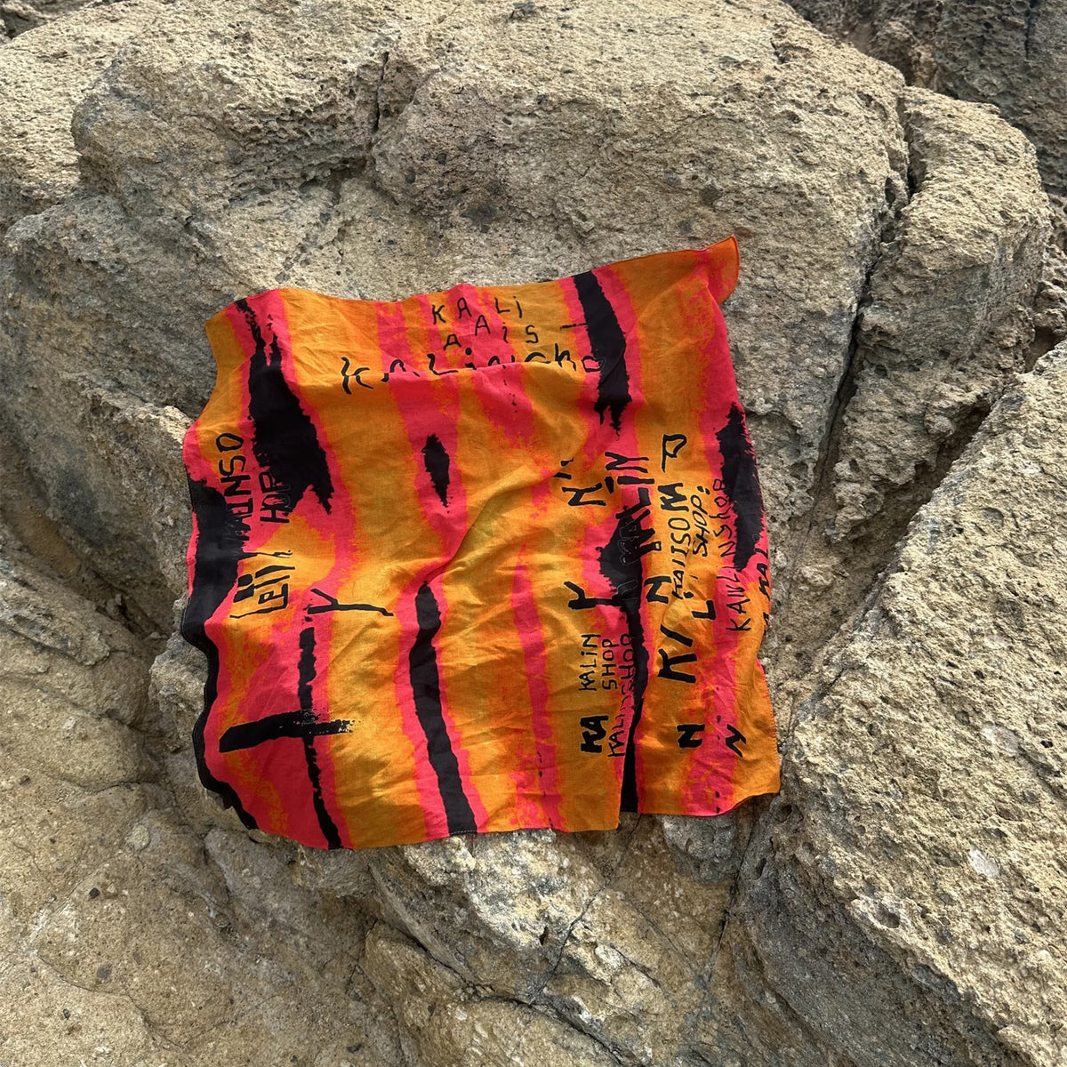Y2K Orange Sunset Square Bandana