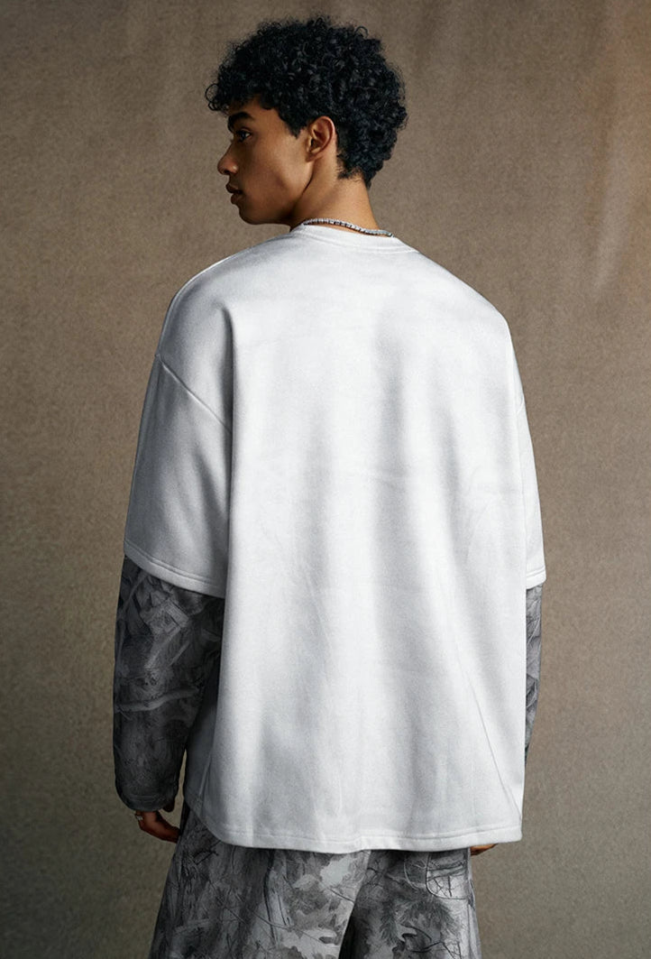 Y2K Origin 340gsm Essentials Desert Camo Mock Long Sleeve T Shirt