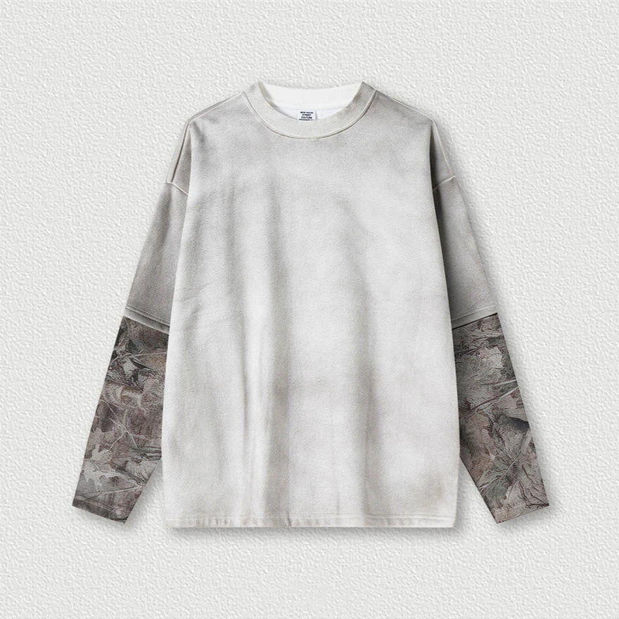 Y2K Origin 340gsm Essentials Desert Camo Mock Long Sleeve T Shirt