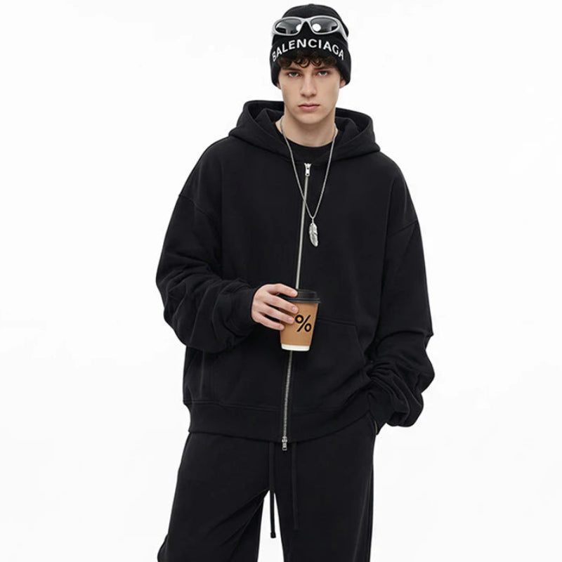 Y2K Origin 345gsm Boxy Fit Zip Up Hoodie