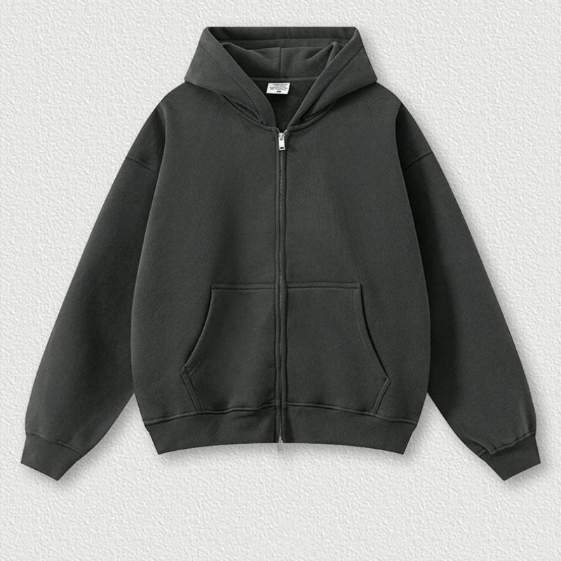 Y2K Origin 345gsm Boxy Fit Zip Up Hoodie