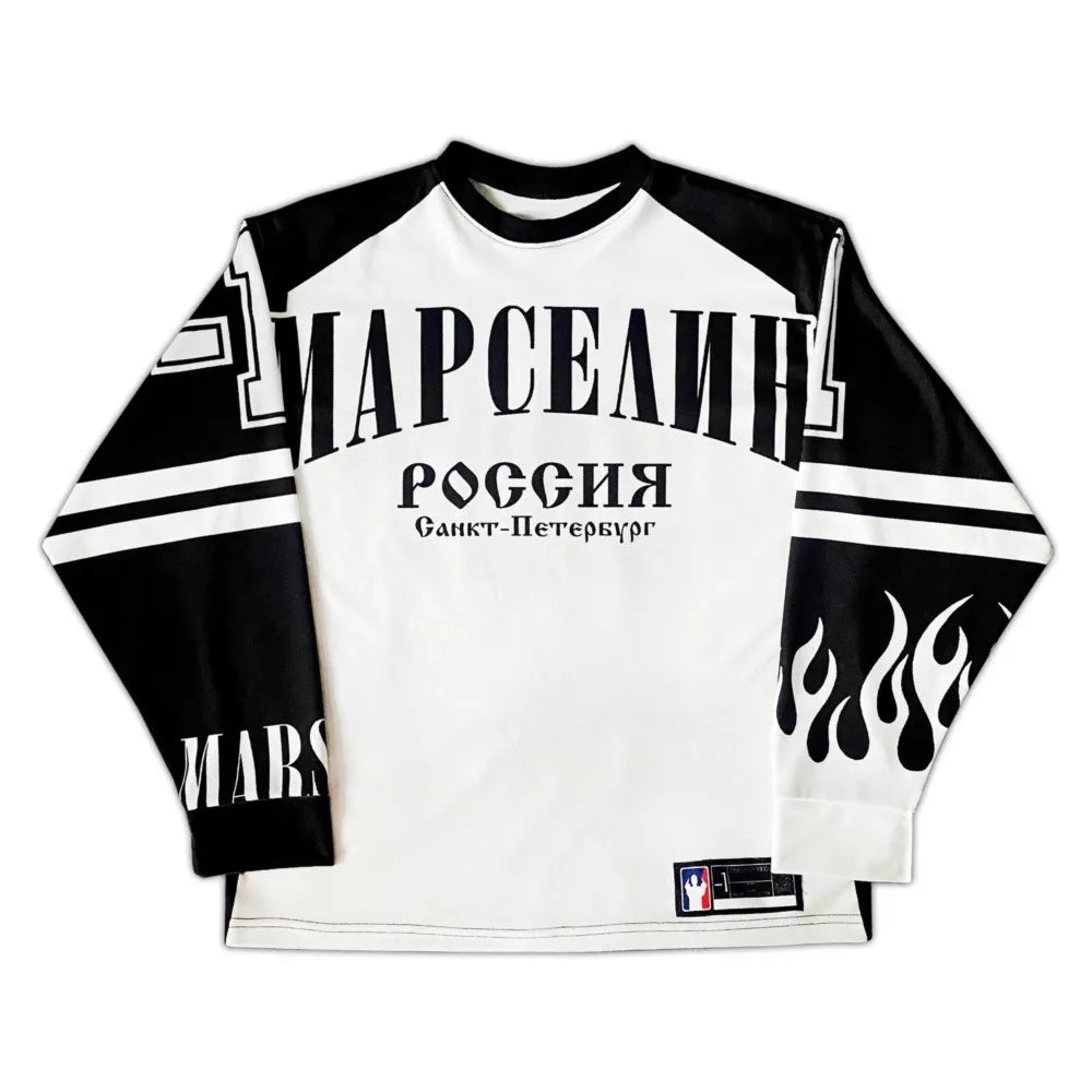 Y2K Oversized Jersey Long Sleeve Top