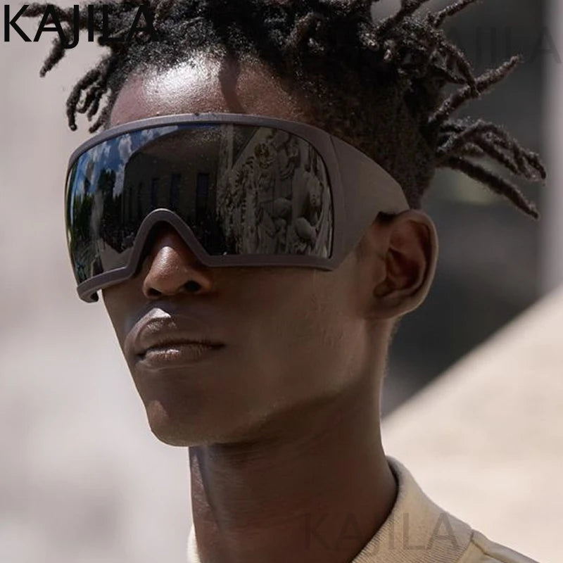 Y2K Oversized Shield Futuristic Sunglasses