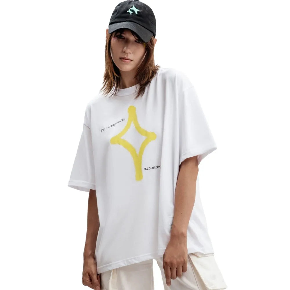 Y2K Oversized Star Graphic T Shirt