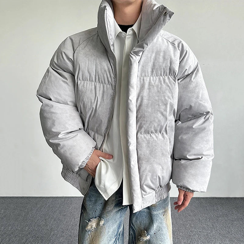 Y2K Padded Stand Collar Zip Up Coat Puffer Jacket