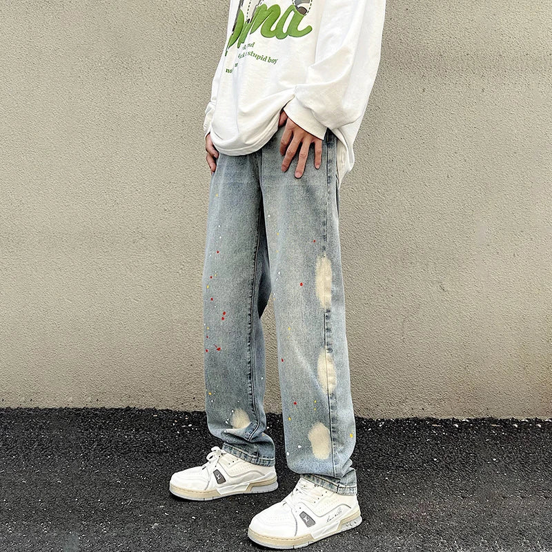 Y2K Paint Splatter Denim Jeans