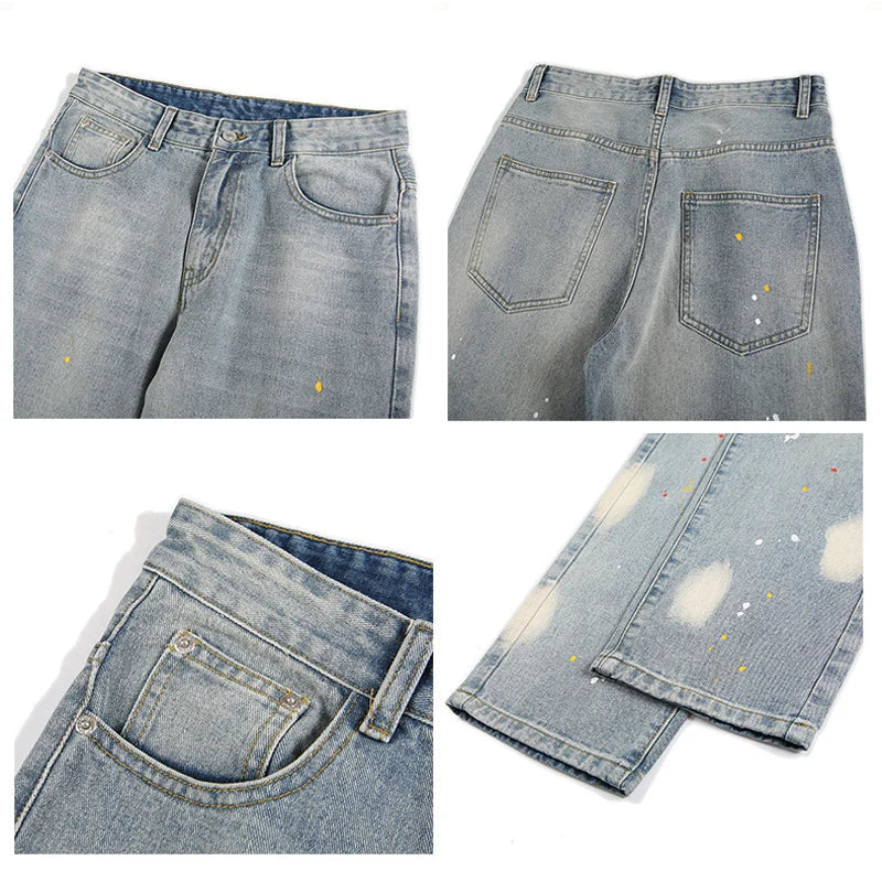 Y2K Paint Splatter Denim Jeans