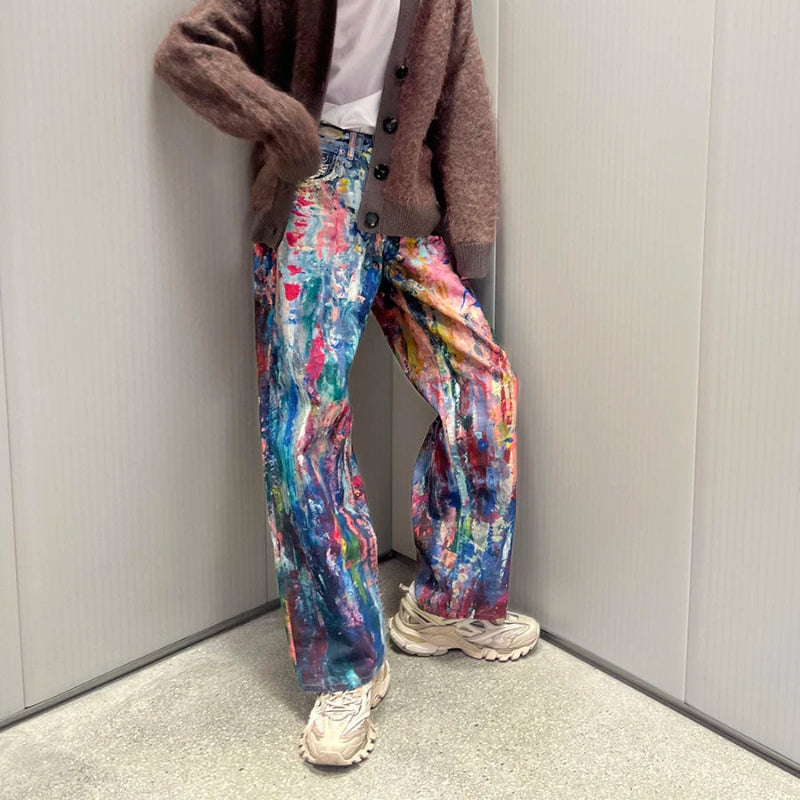 Y2K Painters Workspace Graphic Baggy Jeans