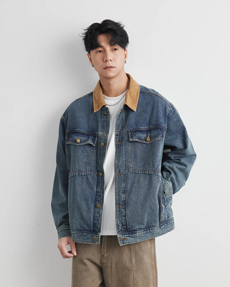 Y2K Patchwork Denim Washed Jacket