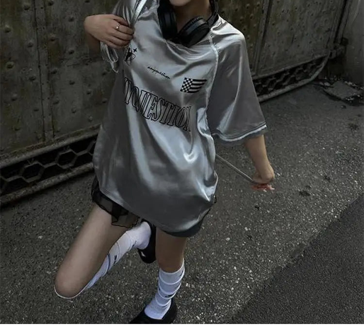 Y2K Patchwork Sliver Graphic Jersey