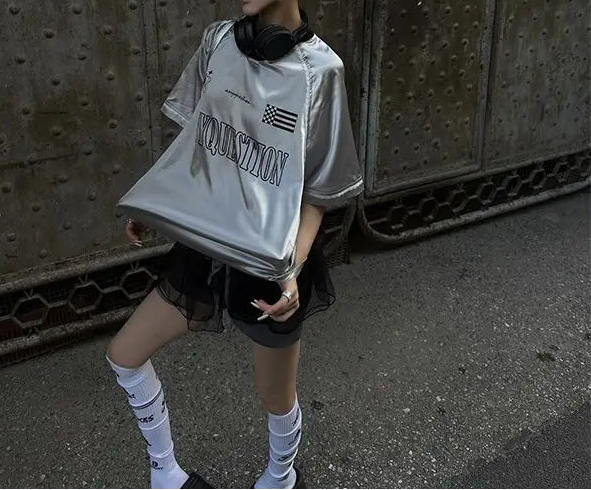 Y2K Patchwork Sliver Graphic Jersey