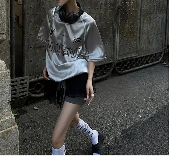 Y2K Patchwork Sliver Graphic Jersey