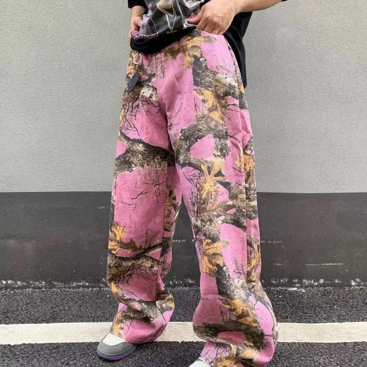 Supreme Camouflage Pants Pink Y2K Pink Forest Camo Baggy Jeans