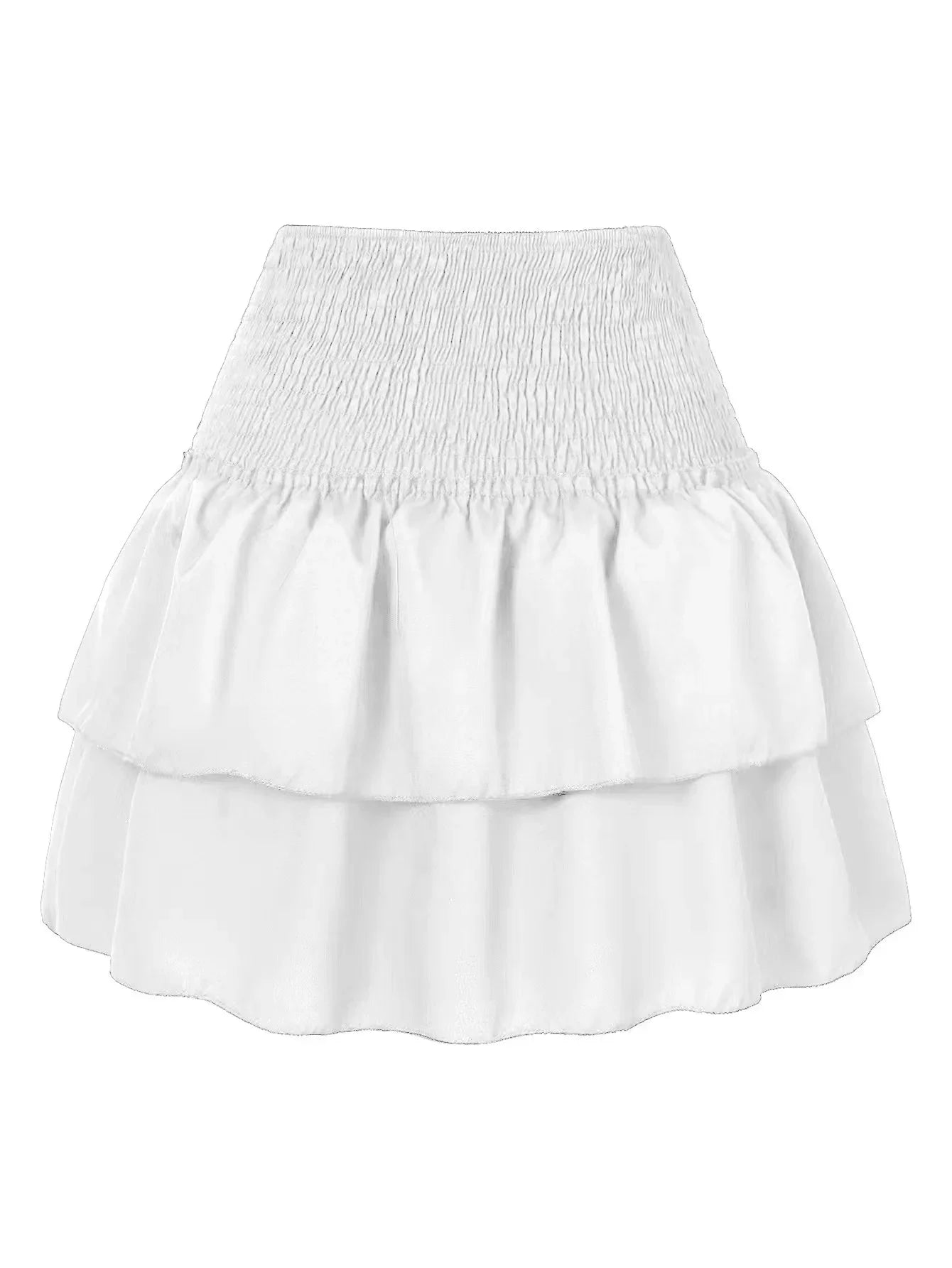 Y2K Pleated Beached Ruffle Mini Skirt