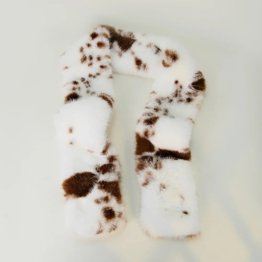 Y2K Plush Long Faux Fur Long Scarf