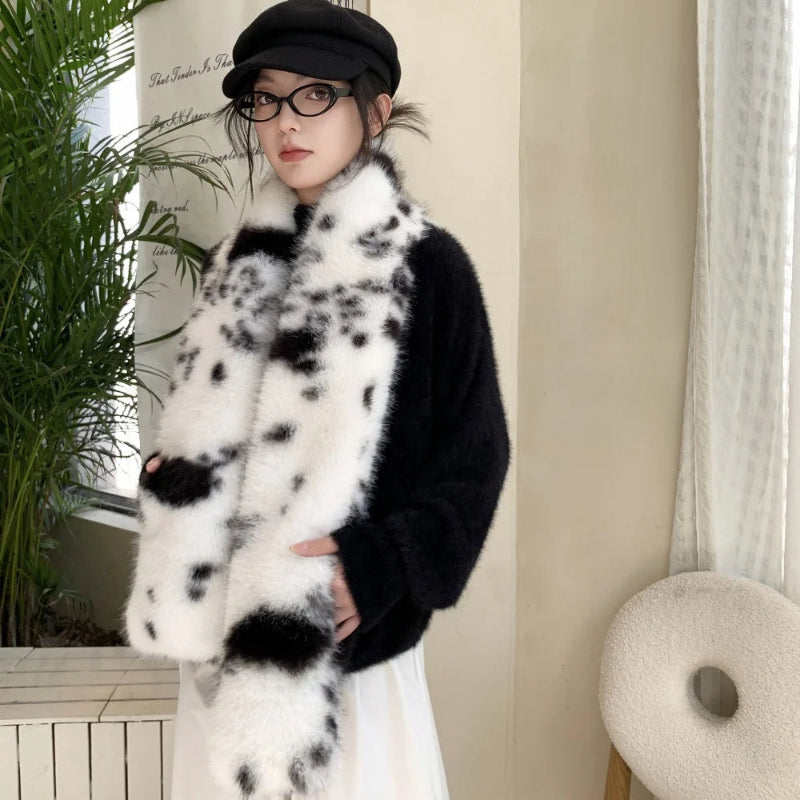 Y2K Plush Long Faux Fur Long Scarf