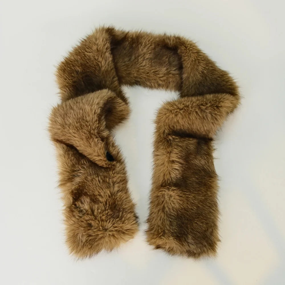 Y2K Plush Long Faux Fur Long Scarf