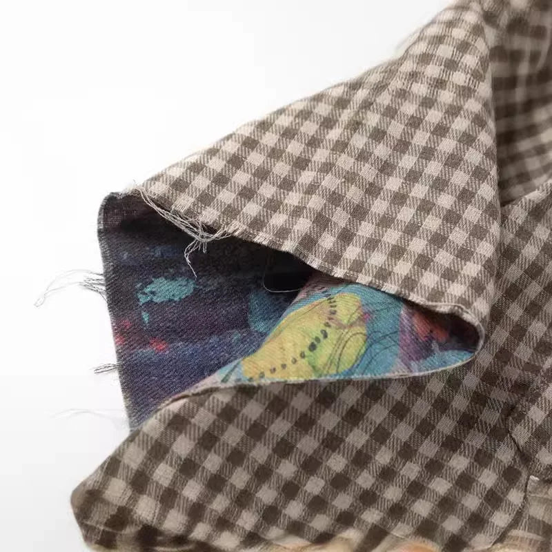Y2K Pocket Plaid Reversible Short Sleeve Shirt