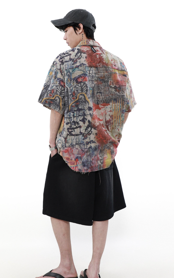 Y2K Pocket Plaid Reversible Short Sleeve Shirt