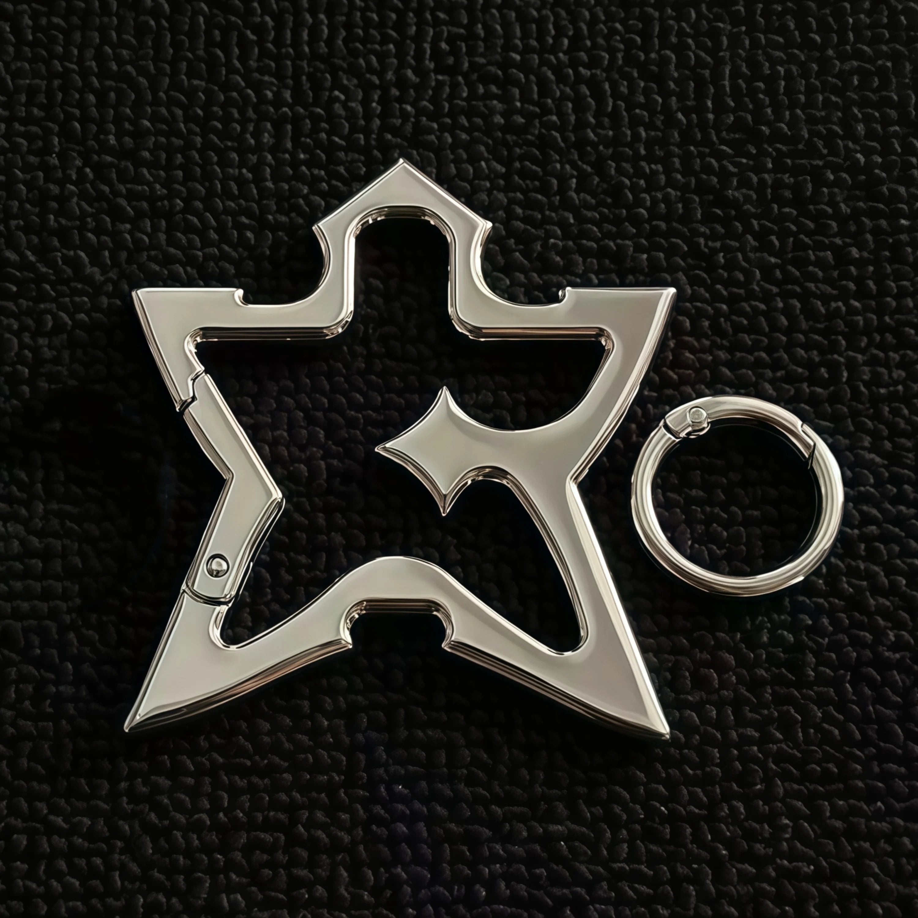 Y2K Pointed Star Belt Loop Carabiner Keychain