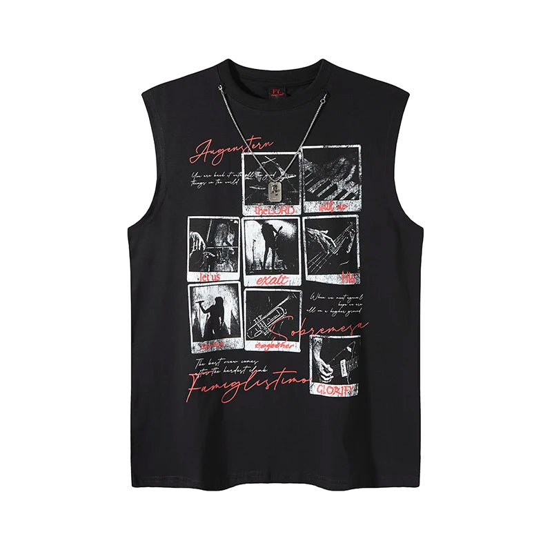 Y2K Polaroid Show Graphic Tank Top