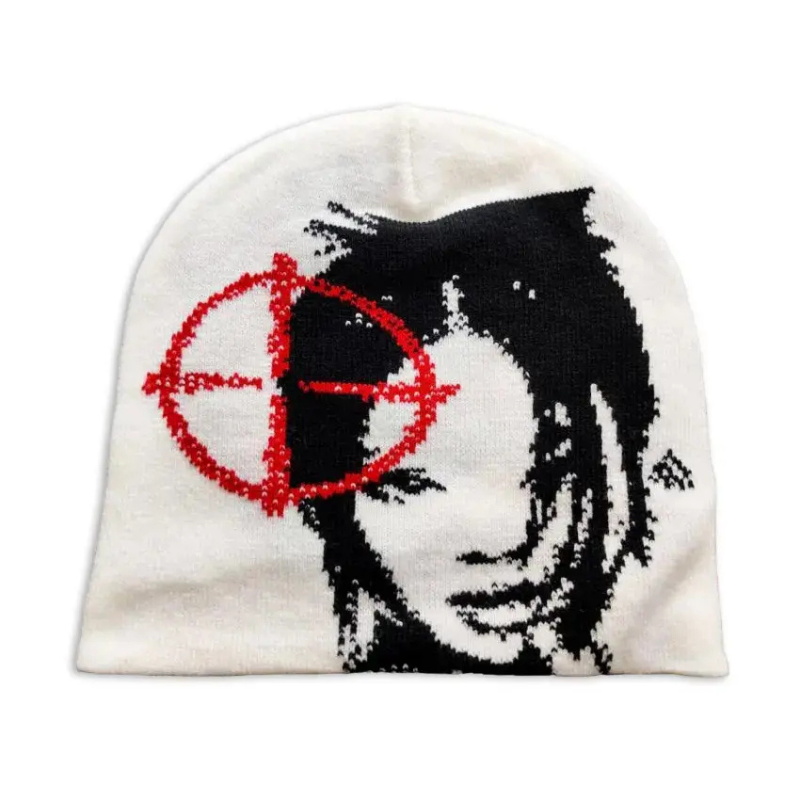 Y2K Profile Icon Graphic Target Beanie
