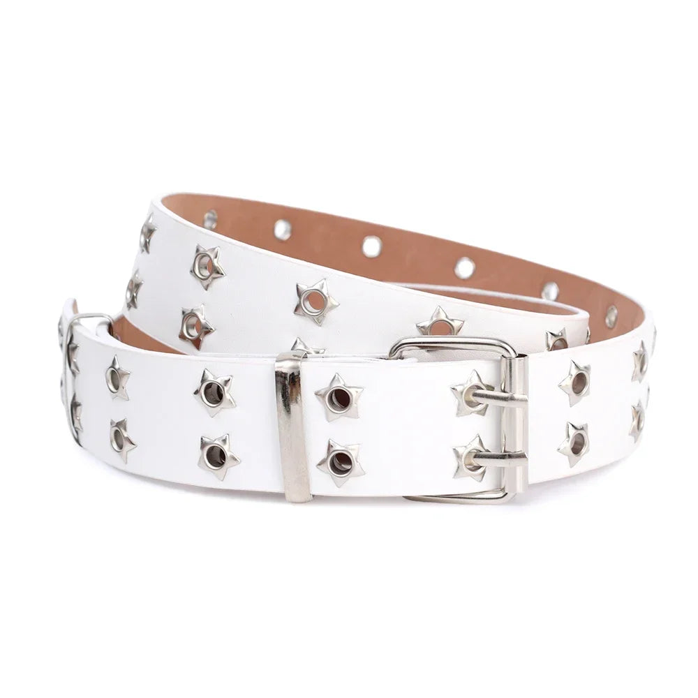 Y2K Punk Star Rivet PU Leather Belt