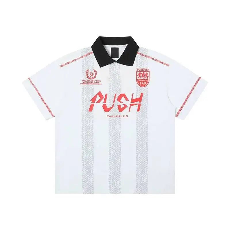 Y2K Push Striped Polo Shirt