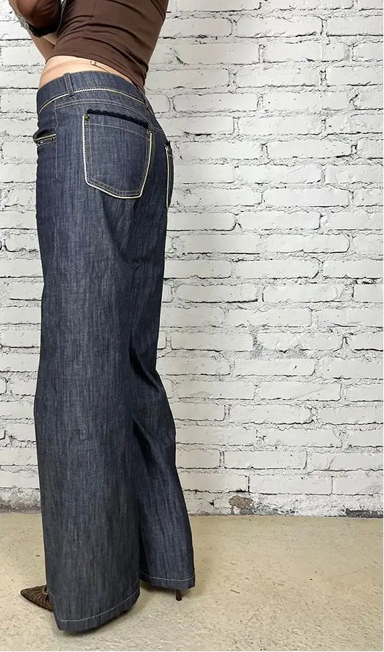 Y2K Raw Look Vintage Grunge Low Waist Bootcut Jeans
