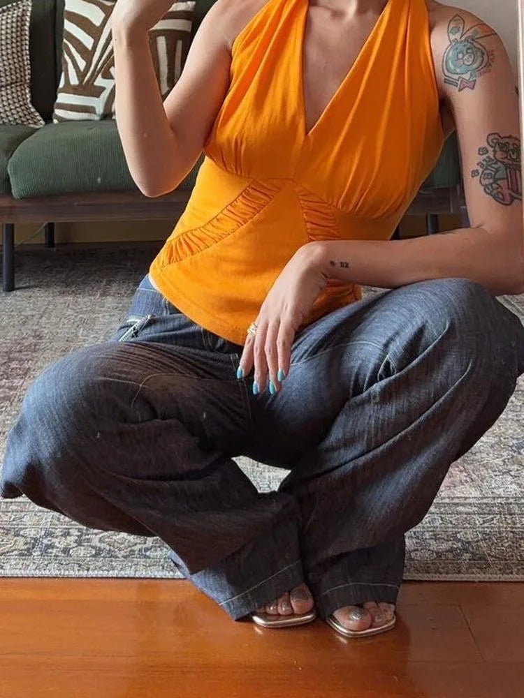 Y2K Raw Look Vintage Grunge Low Waist Bootcut Jeans