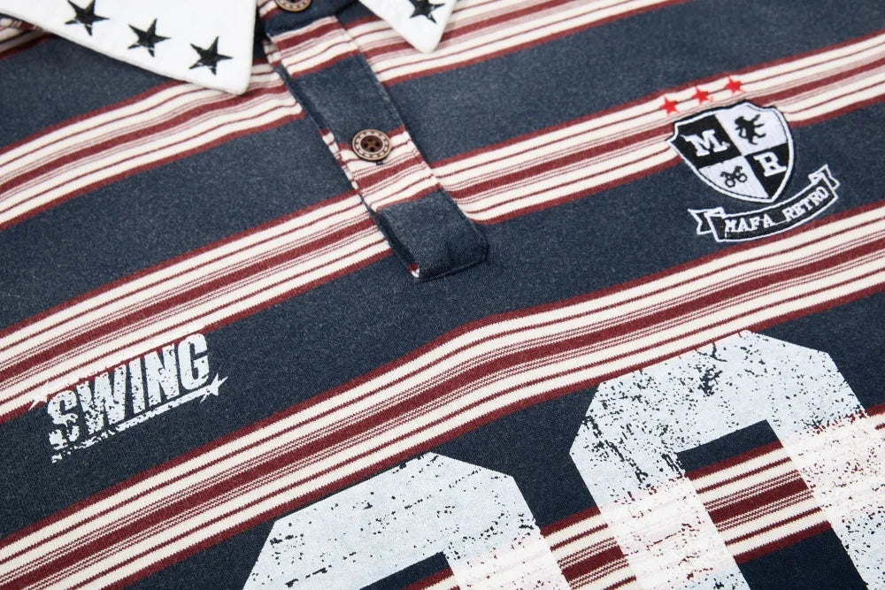 Y2K Red 90 Striped Polo Shirt