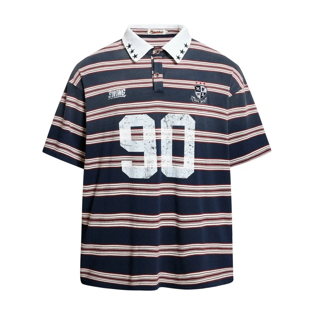 Y2K Red 90 Striped Polo Shirt