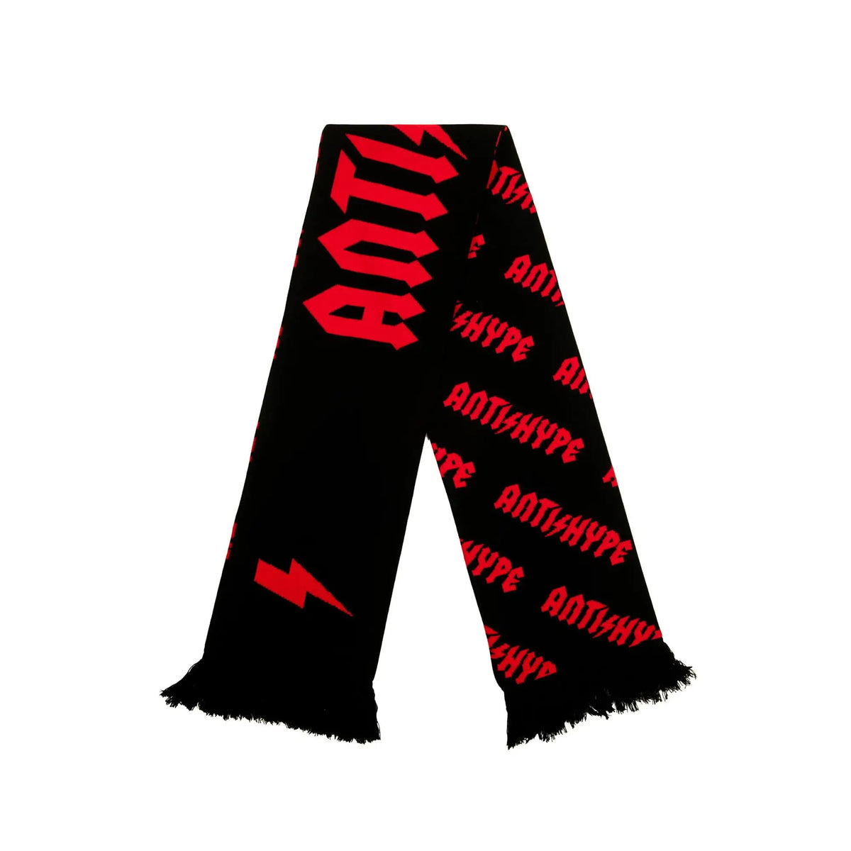 Y2K "Red Hype" Black Knitted Shawl Scarf