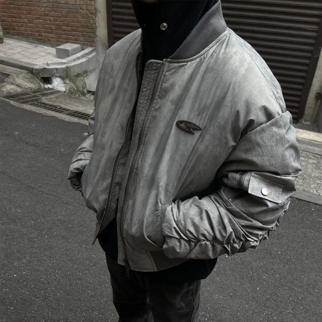 Y2K Retro Flight Baggy Bomber Jacket