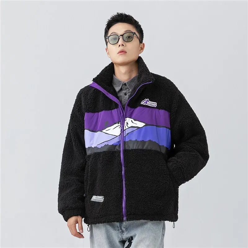 Y2K Retro Sherpa Fleece Zip Up Jacket