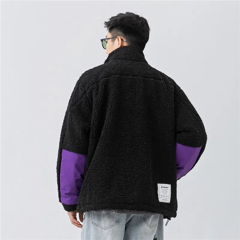 Y2K Retro Sherpa Fleece Zip Up Jacket