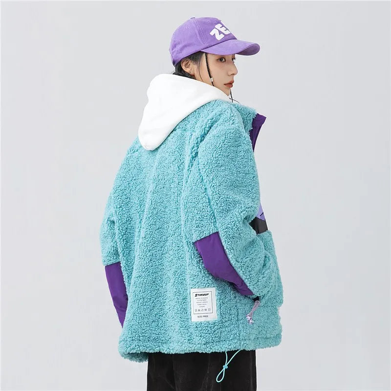 Y2K Retro Sherpa Fleece Zip Up Jacket