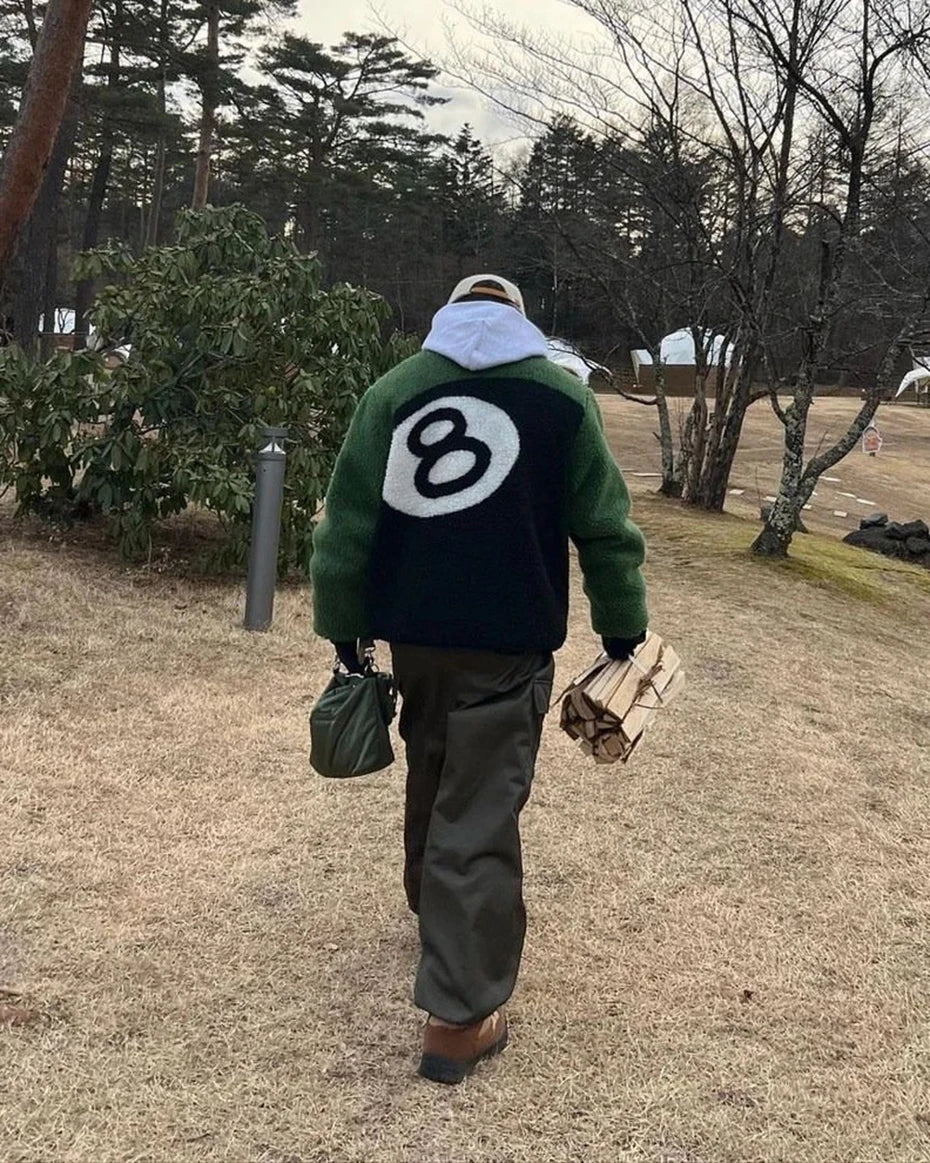 Y2K Reversible 8 Ball Fleece Jacket