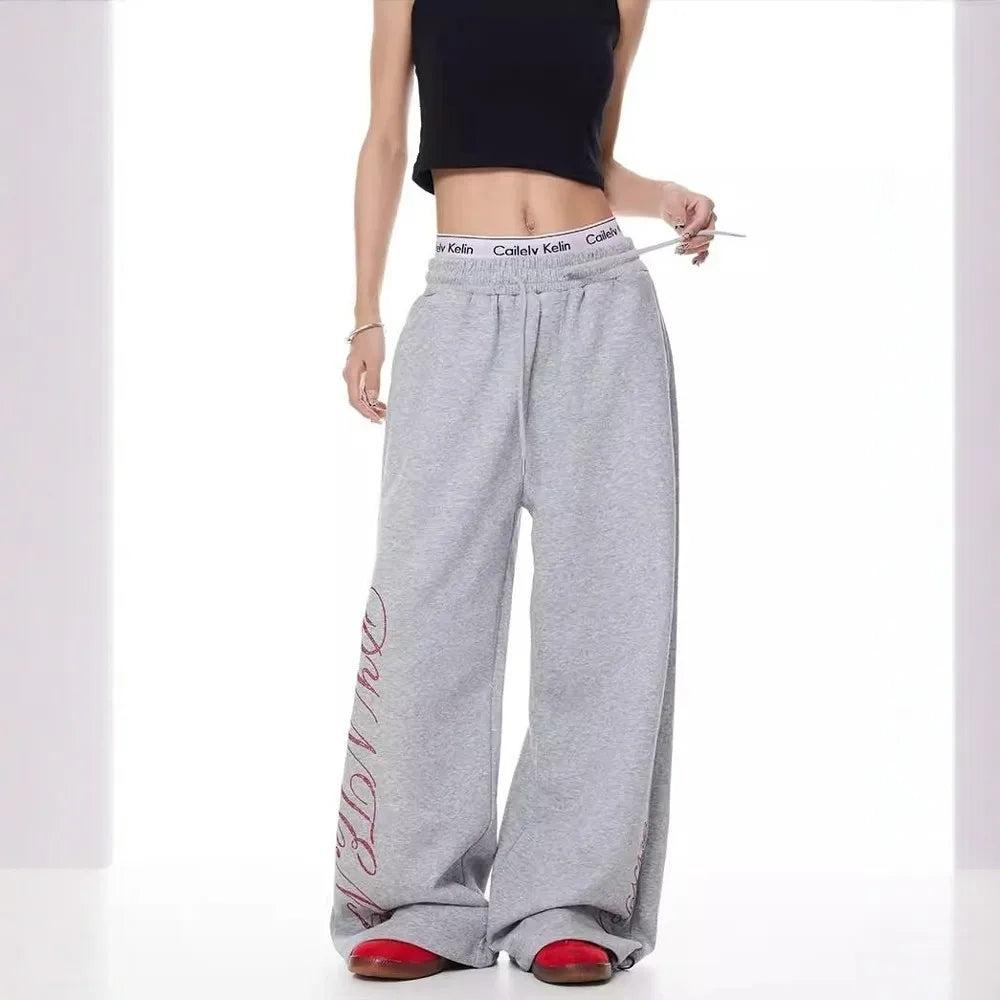 Y2K Rhinestone Graphic Sweatpants Joggers Trousers