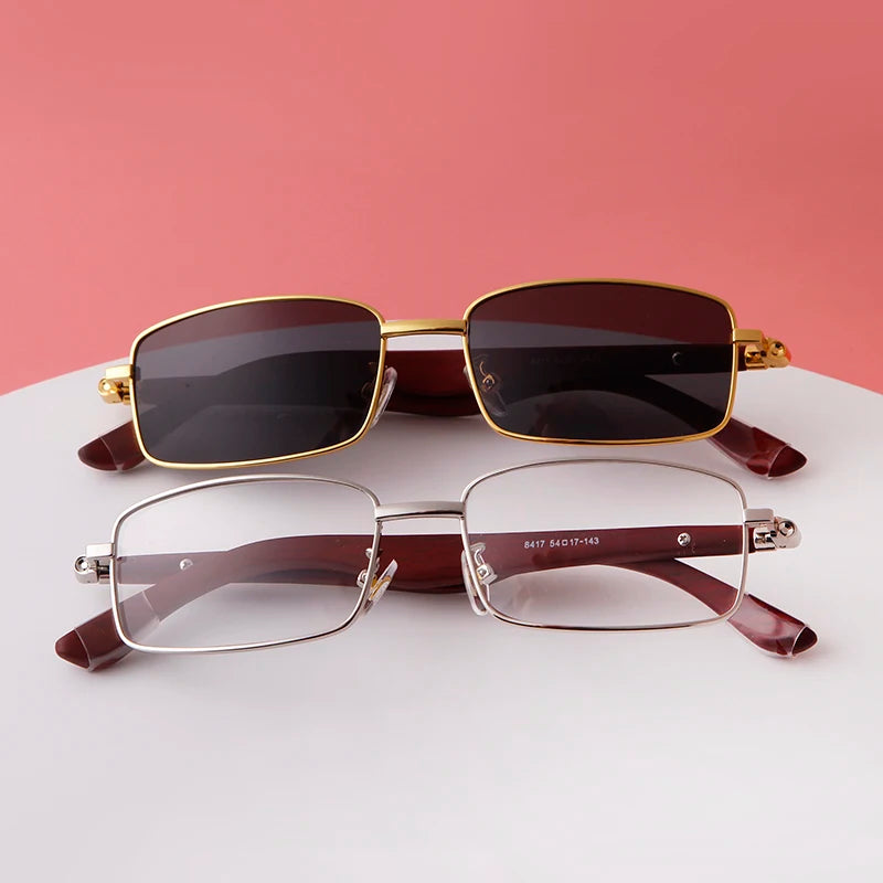 Y2K Rimless Rectangle Futuristic Sunglasses