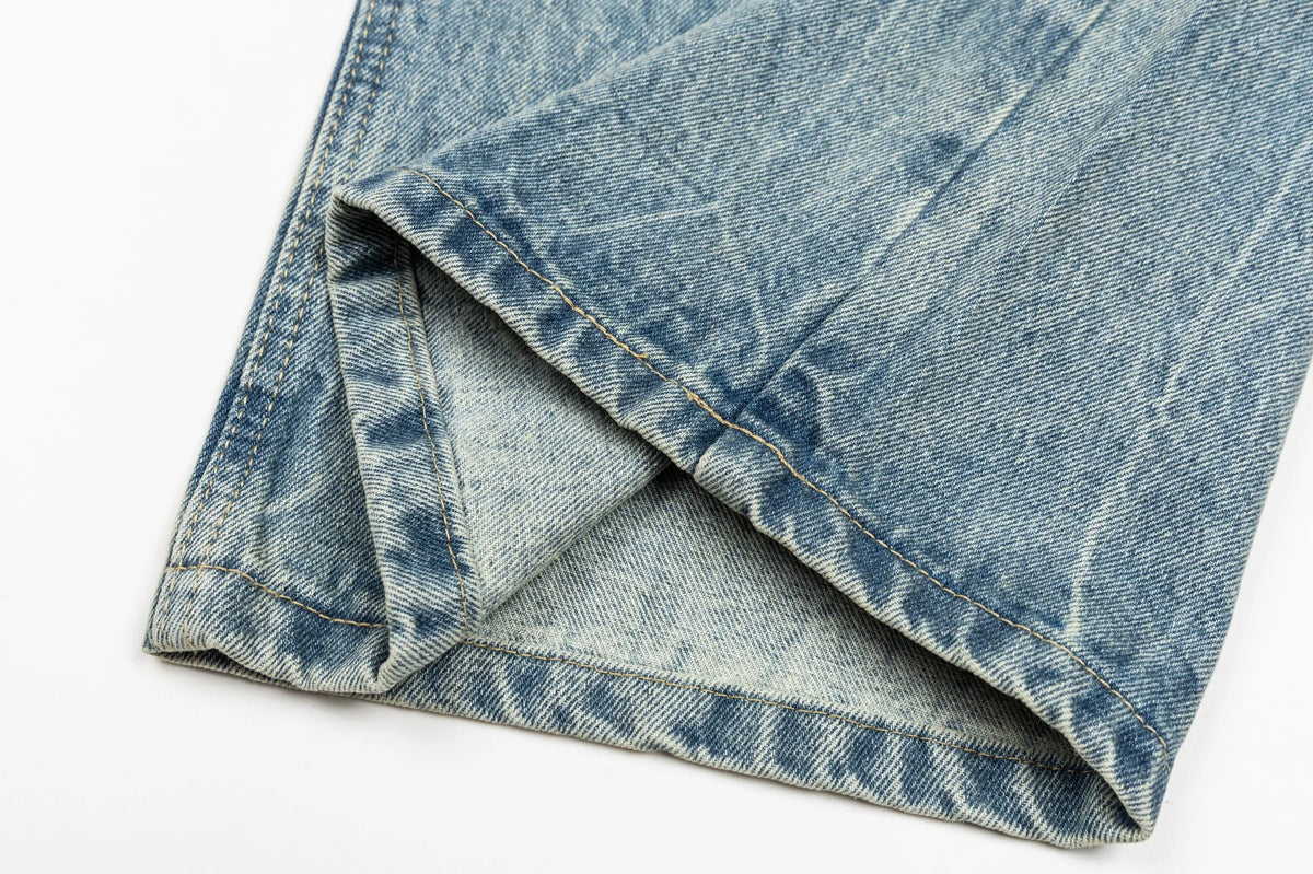 Y2K Ripped Wide Leg Leopard Print Denim Jeans