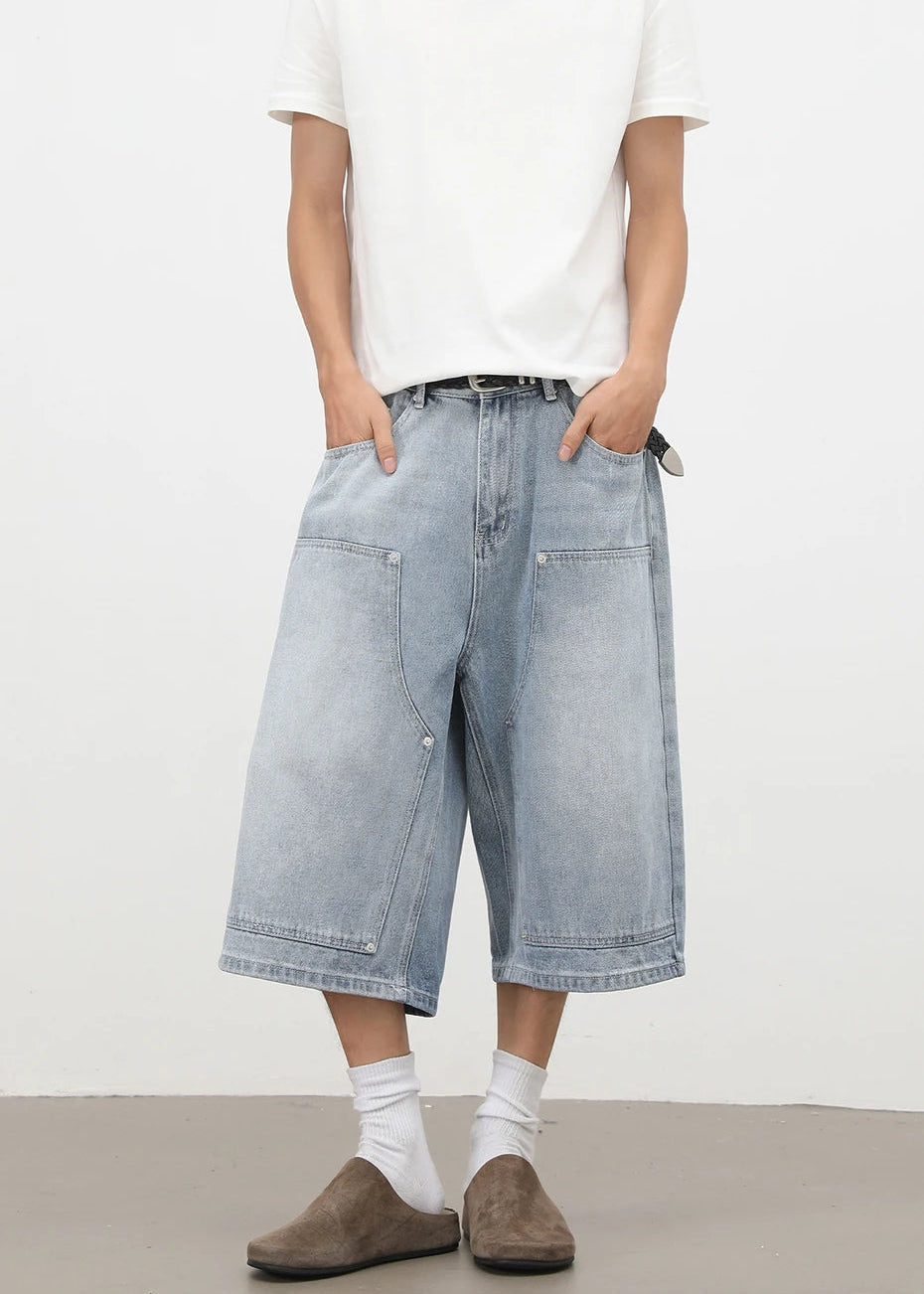 Y2K Rivet Carpenter Denim Shorts Jorts