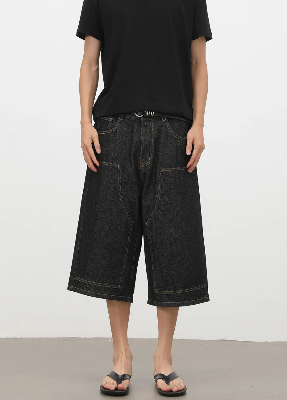 Y2K Rivet Carpenter Denim Shorts Jorts