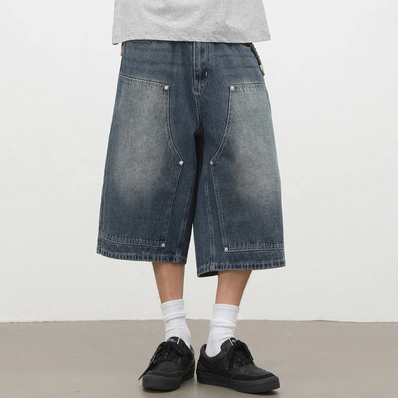 Y2K Rivet Carpenter Denim Shorts Jorts