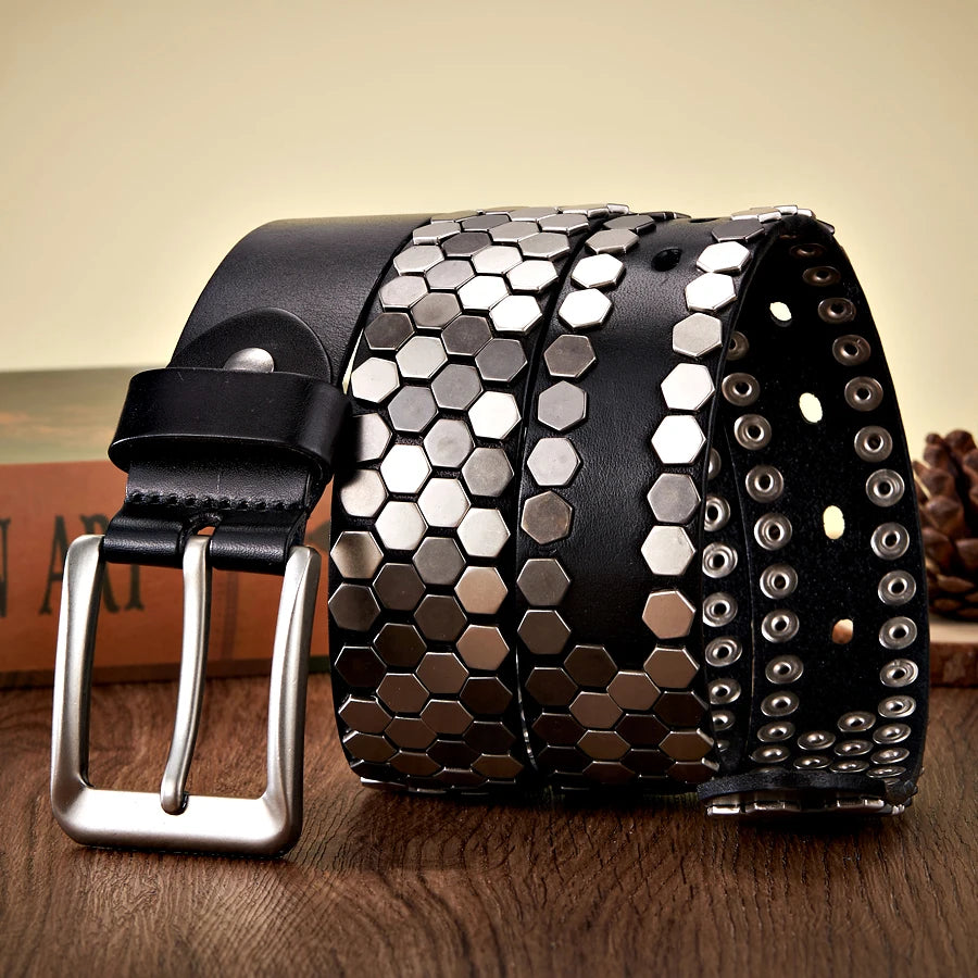 Y2K Rivet Studded Hexagonal Belt