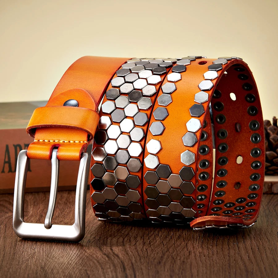 Y2K Rivet Studded Hexagonal Belt