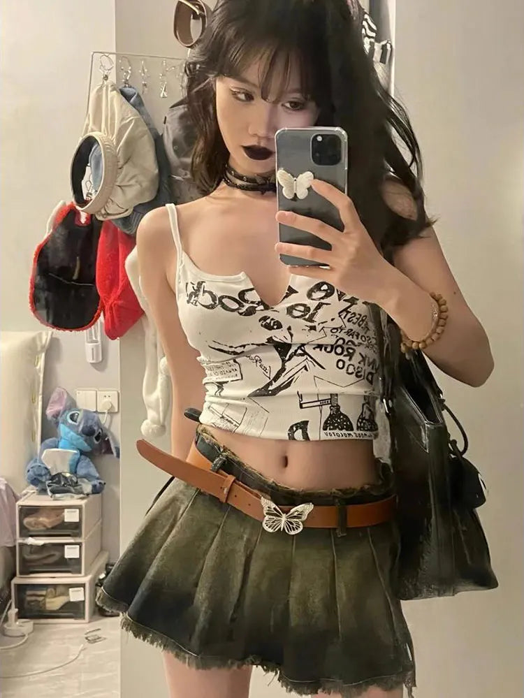 Y2K Rockstar Cami Crop Top